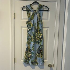 Banana Republic Backless Blue and Green Dress
